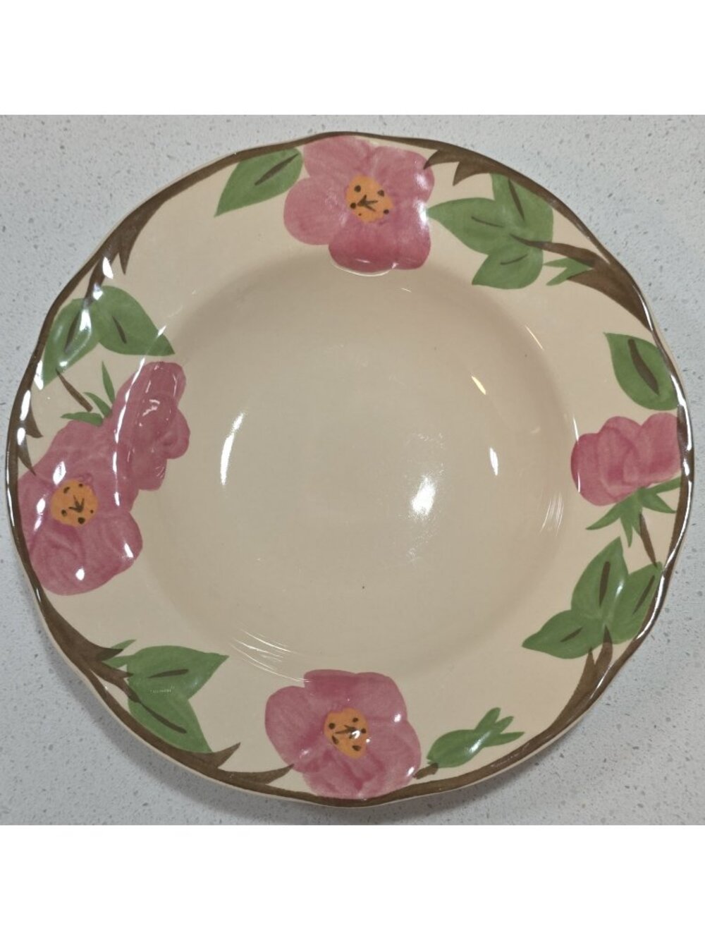 Franciscan Desert Rose Round Ceramic Soup Bowl Floral, Microwave/Dishwasher Safe